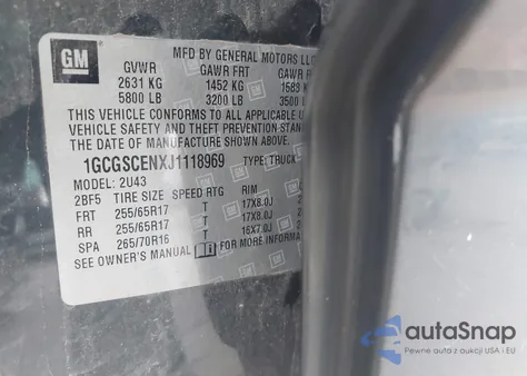 2018 Chevrolet Colorado Lt из США, поврежденный, VIN 1GCGSCENXJ1118969